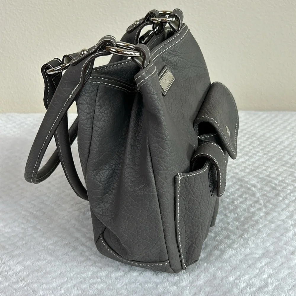 Rosetti Gray Mini Tote Shoulder Bag Faux Leather Vintage Purse - Picture 4 of 17